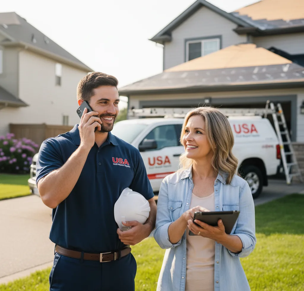 USA Roof Repair Experts customer support in Le Mars